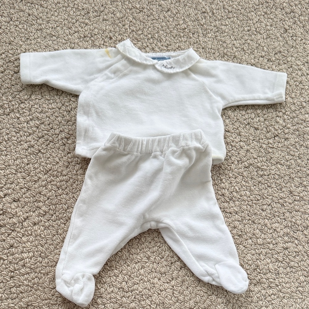 Jacadi White Baby Matching Set - Two-Piece
